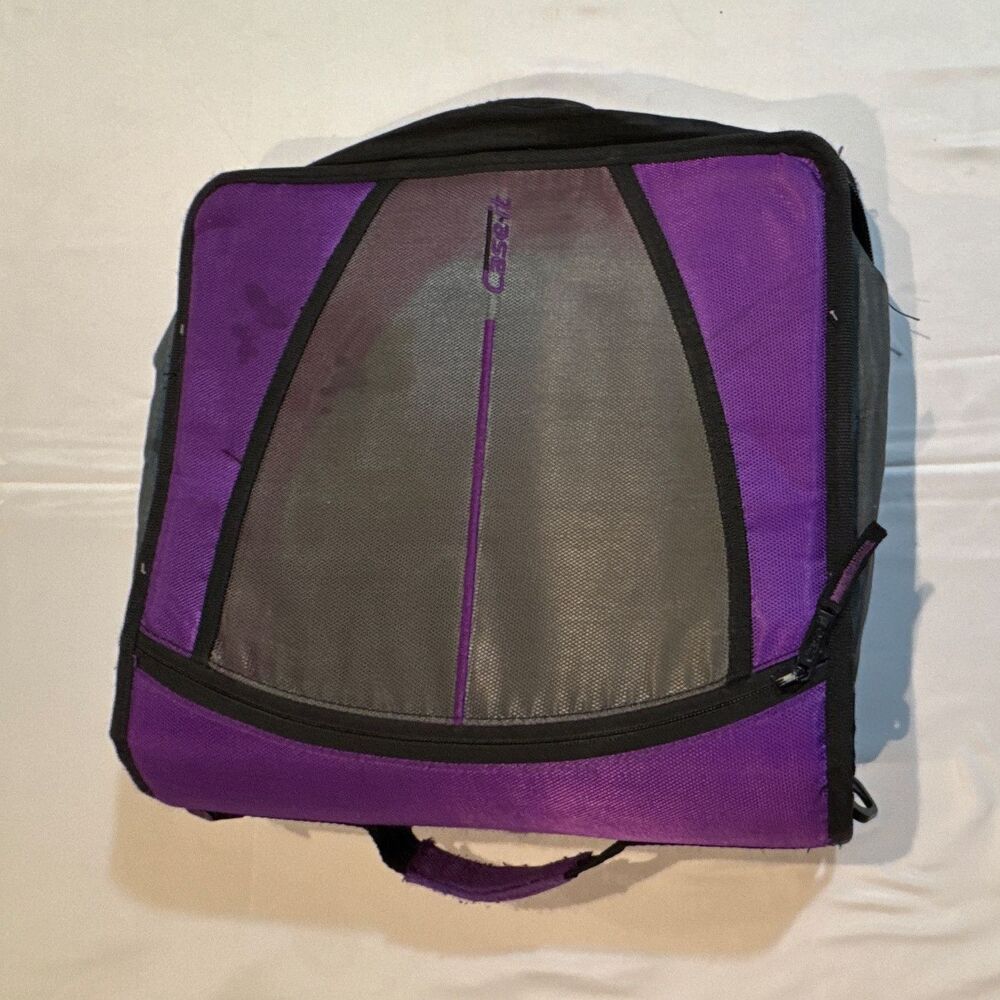 Case-it D-146 Zippered 3-Ring Binder w/ Handle, A4, Purple/Gray/Black